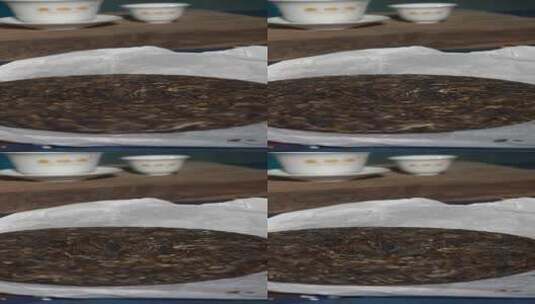 【三花视频】转茶饼 普洱茶 包装慢镜头高清在线视频素材下载