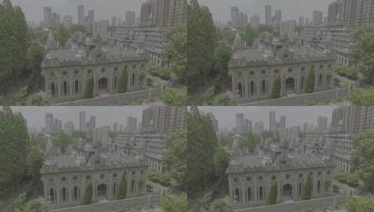 武汉古德寺，略俯环绕镜头高清在线视频素材下载