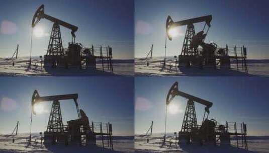 石油开采磕头机能源高清在线视频素材下载