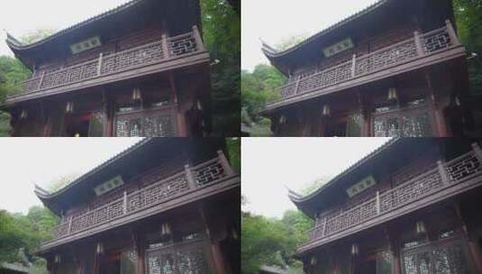 杭州飞来峰韬光寺建筑风景高清在线视频素材下载