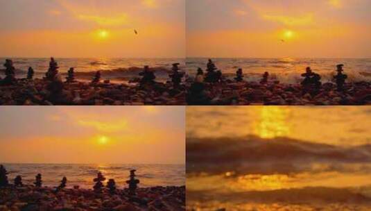 海边夕阳素材高清在线视频素材下载