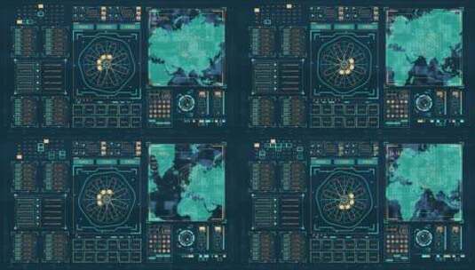 科技科幻HUD屏幕交互界面大数据互联网UI界面 (4)高清在线视频素材下载