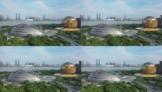 【4K】杭州洲际酒店大剧院航拍高清在线视频素材下载