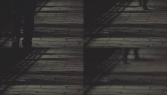 【空镜】4K夜景-江南建筑古镇街景脚步- log高清在线视频素材下载