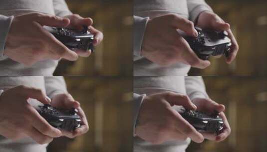 玩视频游戏控制器特写镜头高清在线视频素材下载