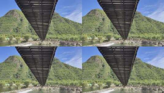 河上的吊桥高清在线视频素材下载
