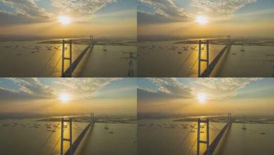 广东省广州南沙大桥延时风光高清在线视频素材下载