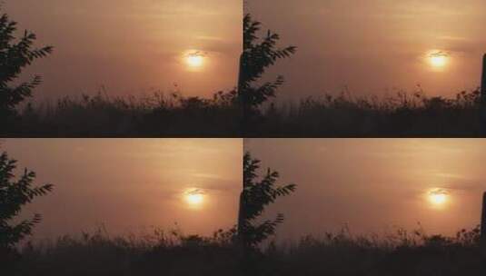 山西 运城 农村 夕阳 黄昏景色高清在线视频素材下载
