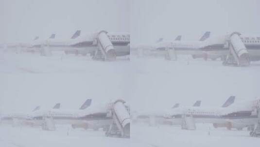 机场大雪  机场高清在线视频素材下载