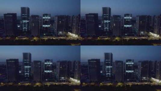 淮安市中心夜景-4k航拍高清在线视频素材下载