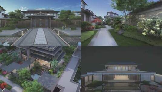 新中式庭院园林三维动画（合集）高清在线视频素材下载