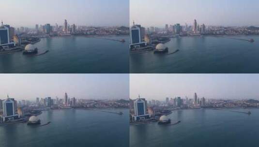 4k 航拍青岛湾区风光全景高清在线视频素材下载
