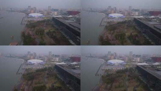 上海·梅赛德斯·奔驰文化中心·航拍高清在线视频素材下载