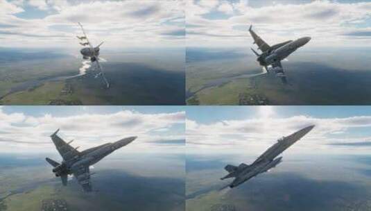 战斗机空中飞行模拟实拍高清在线视频素材下载