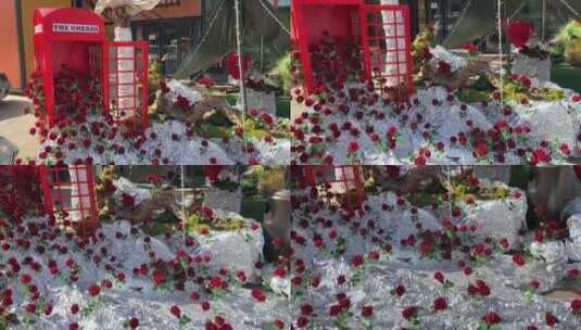 济南579百工集，情人节红心、玫瑰打卡装置高清在线视频素材下载