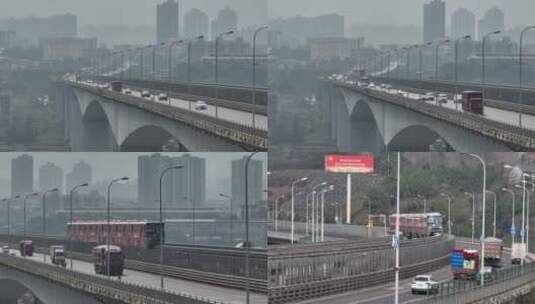 重庆石洞长江大桥航拍高清在线视频素材下载