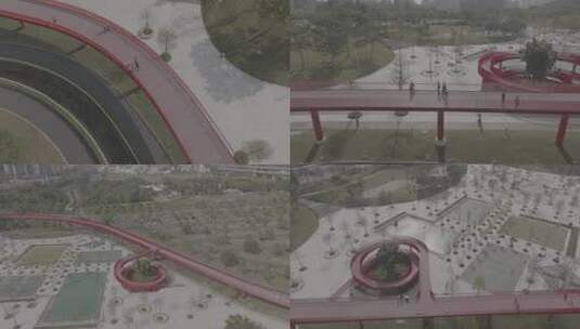 深圳光明虹桥绿道航拍自然景观4K视频素材高清在线视频素材下载