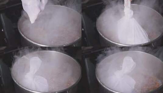 广东乳鸽制作调料汁卤汁高清在线视频素材下载