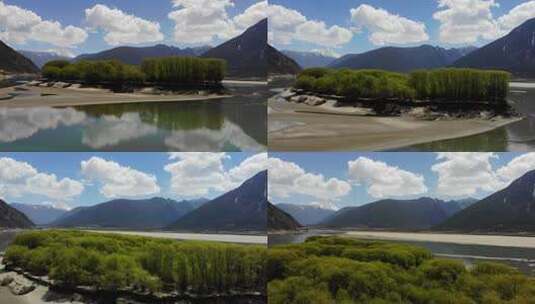 航拍西藏林芝尼洋河生态风光高清在线视频素材下载