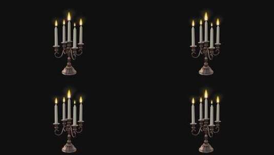 【透明通道】4K烛台蜡烛火苗高清在线视频素材下载