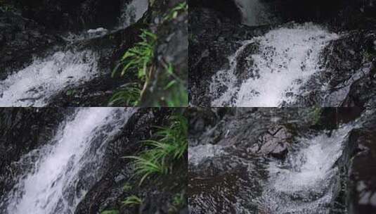 自然唯美流水瀑布水源水流探险马丁靴高清在线视频素材下载