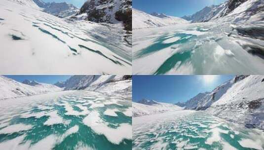 结冰的湖面高清在线视频素材下载