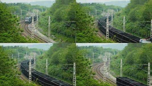 火车运煤车煤矿火车运输铁路交通高清在线视频素材下载