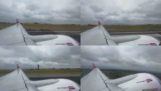 飞机在跑道上滑行高清在线视频素材下载