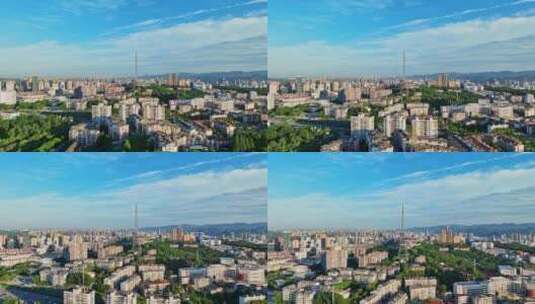 航拍宜昌城市建筑景观高清在线视频素材下载