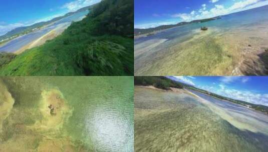 FPV穿越机无人机航拍冲绳海浪沙滩海岛森林高清在线视频素材下载