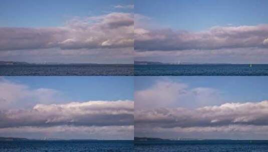 海上的云延时。波兰格但斯克波罗的海海岸线上翻滚的云高清在线视频素材下载