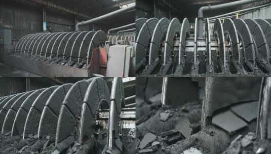 煤矿企业厂房内的煤粉机器在磨煤粉高清在线视频素材下载