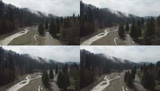 新疆伊犁库尔德宁大气壮观雪山草原景色高清在线视频素材下载