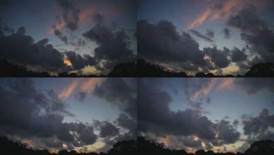 日落时美丽的漂流云彩高清在线视频素材下载