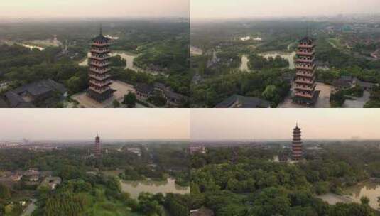 4K航拍扬州大明寺高清在线视频素材下载