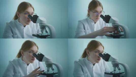 生物技术科学家女性开发药物的肖像女性生物高清在线视频素材下载