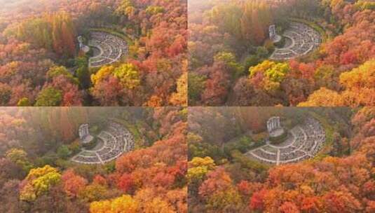 南京钟山风景区音悦台秋景高清在线视频素材下载