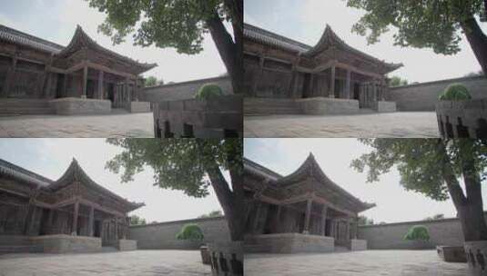 山西古建常家庄园宗祠前院戏台特写高清在线视频素材下载