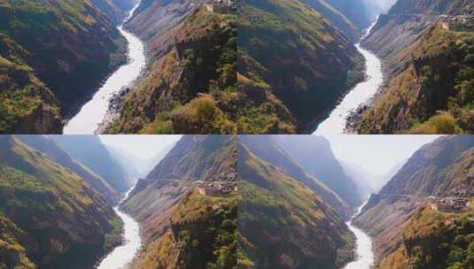 香格里拉虎跳峡金沙江大峡谷高清在线视频素材下载