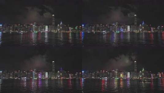 香港维多利亚港夜晚灯光秀 香港夜景 香港高清在线视频素材下载