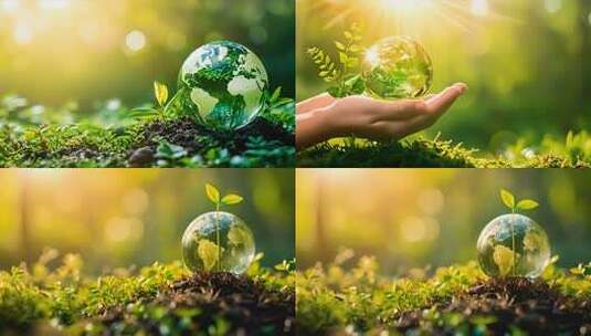 绿色环保地球 双碳 碳中和新能源节能减排高清在线视频素材下载