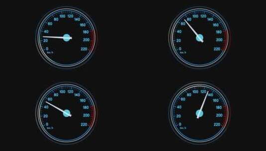 4K蓝色科技汽车速度仪表盘通道AE模板高清AE视频素材下载