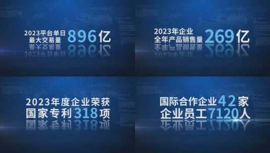 蓝色科技大气企业数据标题（年终总结）高清AE视频素材下载