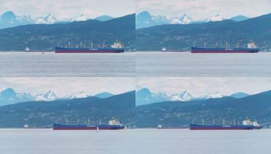 在海上航行的超大型船延时摄影高清在线视频素材下载