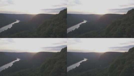 山间的河流航拍高清在线视频素材下载