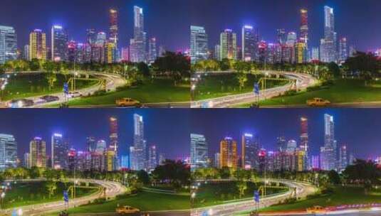 广东广州-广州大桥灯光秀延时高清在线视频素材下载