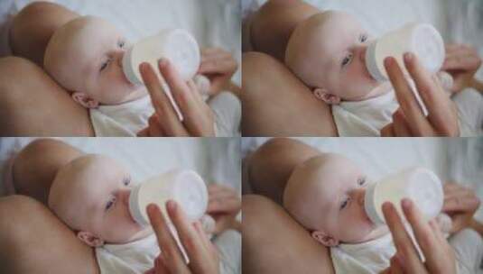 婴儿在喝奶高清在线视频素材下载