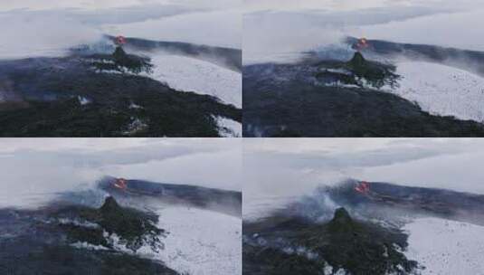 航拍火山美景高清在线视频素材下载