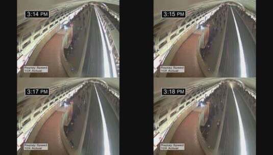 监控视频中的地铁隧道景观高清在线视频素材下载