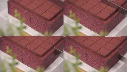 生巧慕斯蛋糕熔岩蛋糕巧克力提拉米苏高清在线视频素材下载